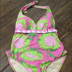 Lilly Pulitzer Pink Sunflower Swimsuit